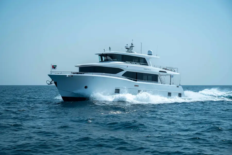 Expedition SUV yacht underway